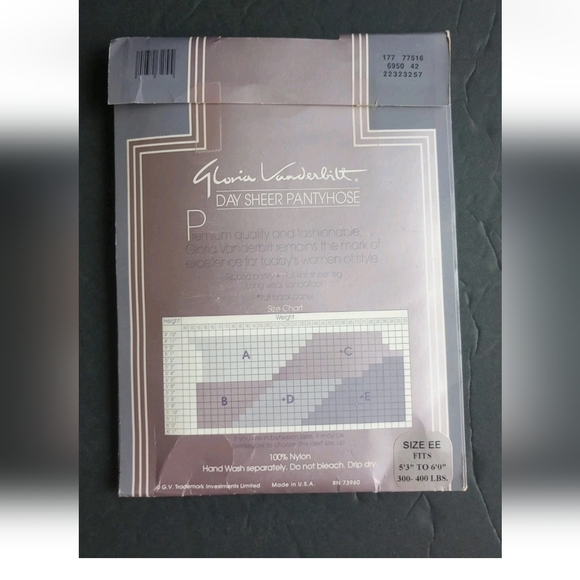 Vintage Gloria Vanderbilt Navy Blue Day Sheer Pantyhose Size EE NOS See Descript - Picture 5 of 9